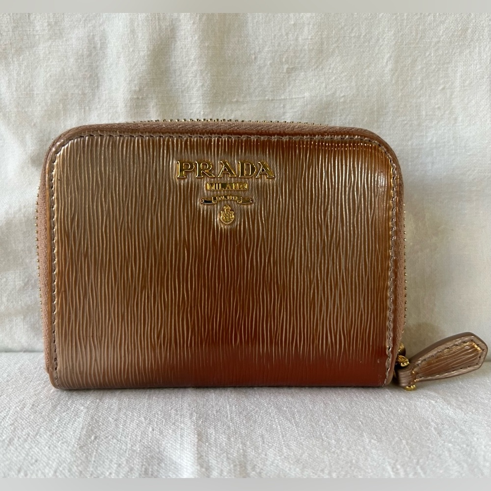 ✨Prada Vitello Leather Zip Coin Purse Wallet